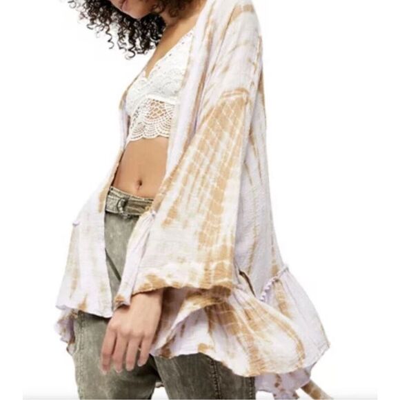 Free People FP One Sasha Tie Dye Kimono Lavender Combo - Picture 1 of 6